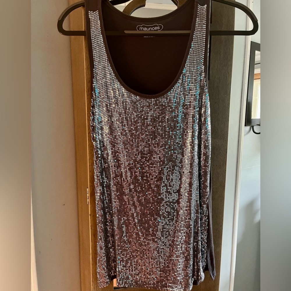 Sparkling Sequin cotton tank top at FINAL MARKDOWN